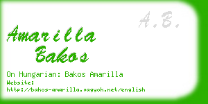 amarilla bakos business card